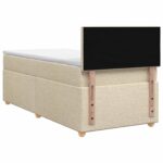 vidaXL Posteľ boxspring s matracom Krémová 80 x 200 cm Látka – Obrázok 8