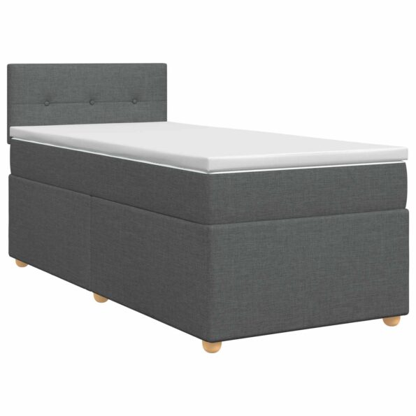 vidaXL Posteľ boxspring s matracom Tmavosivá 90 x 190 cm Látka – Obrázok 2