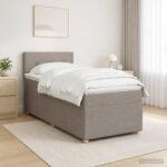 vidaXL Posteľ boxspring s matracom Sivohnedá 90 x 190 cm Látka