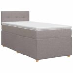 vidaXL Posteľ boxspring s matracom Sivohnedá 90 x 190 cm Látka – Obrázok 2