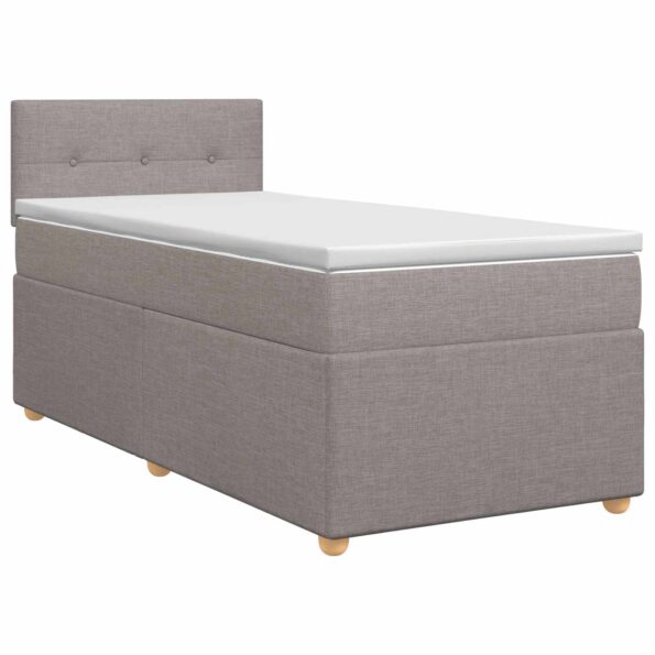 vidaXL Posteľ boxspring s matracom Sivohnedá 90 x 190 cm Látka – Obrázok 2