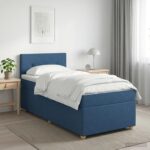 vidaXL Posteľ boxspring s matracom Modrá 100 x 200 cm Látka