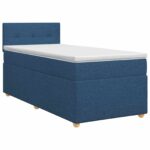 vidaXL Posteľ boxspring s matracom Modrá 100 x 200 cm Látka – Obrázok 2