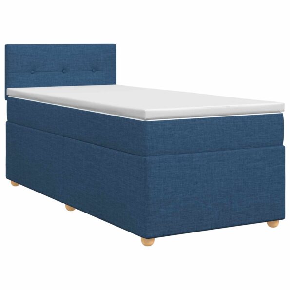 vidaXL Posteľ boxspring s matracom Modrá 100 x 200 cm Látka – Obrázok 2