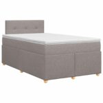 vidaXL Posteľ boxspring s matracom Sivohnedá 120 x 190 cm Látka – Obrázok 2