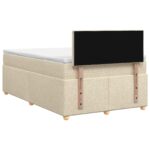 vidaXL Posteľ boxspring s matracom Krémová 120 x 190 cm Látka – Obrázok 8