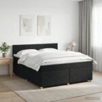 vidaXL Posteľ boxspring s matracom Čierna 140 x 190 cm Látka