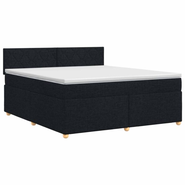 vidaXL Posteľ boxspring s matracom Čierna 140 x 190 cm Látka – Obrázok 2