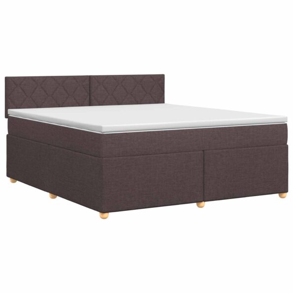 vidaXL Posteľ boxspring s matracom Tmavohnedá 140 x 190 cm Látka – Obrázok 2