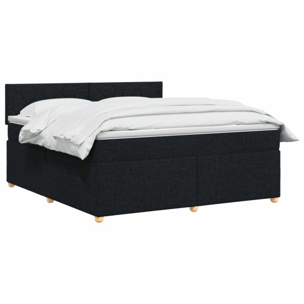 vidaXL Posteľ boxspring s matracom Čierna 140 x 200 cm Látka – Obrázok 3
