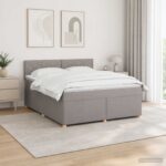 vidaXL Posteľ boxspring s matracom Sivohnedá 140 x 200 cm Látka