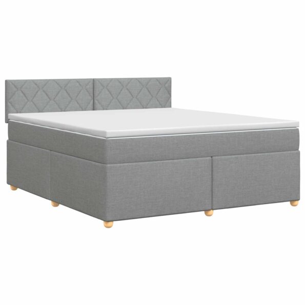 vidaXL Posteľ boxspring s matracom Svetlosivá 160 x 200 cm Látka – Obrázok 2