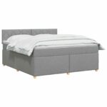 vidaXL Posteľ boxspring s matracom Svetlosivá 160 x 200 cm Látka – Obrázok 3