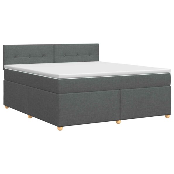 vidaXL Posteľ boxspring s matracom Tmavosivá 180 x 200 cm Látka – Obrázok 2