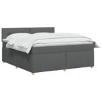 vidaXL Posteľ boxspring s matracom Tmavosivá 180 x 200 cm Látka – Obrázok 3