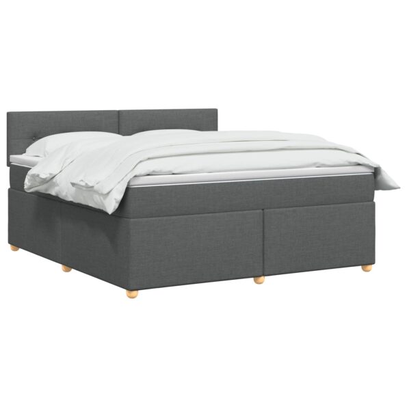 vidaXL Posteľ boxspring s matracom Tmavosivá 180 x 200 cm Látka – Obrázok 3