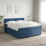 vidaXL Posteľ boxspring s matracom Modrá 180 x 200 cm Látka