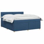 vidaXL Posteľ boxspring s matracom Modrá 180 x 200 cm Látka – Obrázok 3