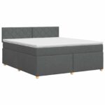 vidaXL Posteľ boxspring s matracom Tmavosivá 180 x 200 cm Látka – Obrázok 2