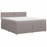 vidaXL Posteľ boxspring s matracom Sivohnedá 180 x 200 cm Látka – Obrázok 2