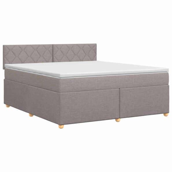 vidaXL Posteľ boxspring s matracom Sivohnedá 180 x 200 cm Látka – Obrázok 2