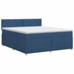 vidaXL Posteľ boxspring s matracom Modrá 180 x 200 cm Látka – Obrázok 2