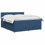 vidaXL Posteľ boxspring s matracom Modrá 180 x 200 cm Látka – Obrázok 3