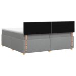 vidaXL Posteľ boxspring s matracom Svetlosivá 200 x 200 cm Látka – Obrázok 8
