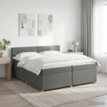 vidaXL Posteľ boxspring s matracom Tmavosivá 200 x 200 cm Látka