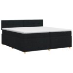 vidaXL Posteľ boxspring s matracom Čierna 200 x 200 cm Látka – Obrázok 2