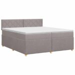 vidaXL Posteľ boxspring s matracom Sivohnedá 200 x 200 cm Látka – Obrázok 2