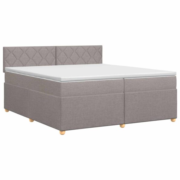 vidaXL Posteľ boxspring s matracom Sivohnedá 200 x 200 cm Látka – Obrázok 2