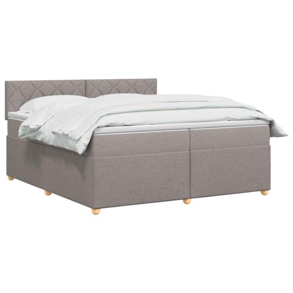 vidaXL Posteľ boxspring s matracom Sivohnedá 200 x 200 cm Látka – Obrázok 3