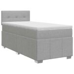 vidaXL Posteľ boxspring s matracom Svetlosivá 80 x 200 cm Látka – Obrázok 2