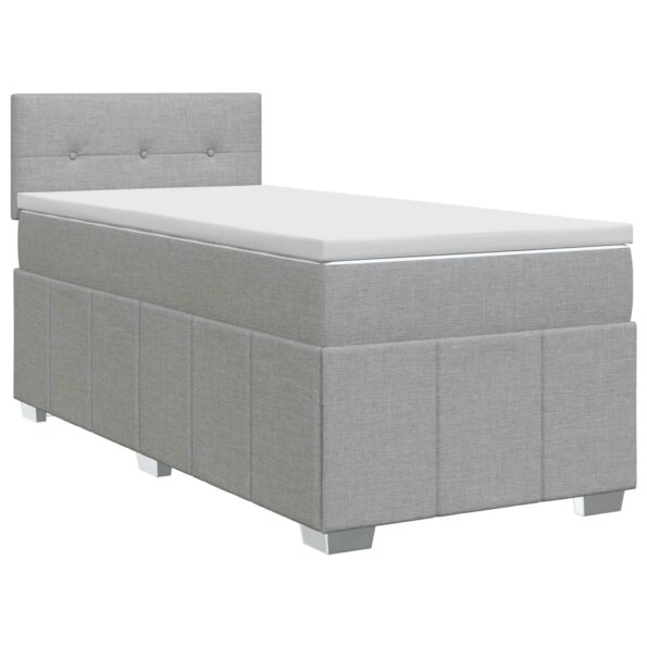 vidaXL Posteľ boxspring s matracom Svetlosivá 80 x 200 cm Látka – Obrázok 2