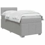 vidaXL Posteľ boxspring s matracom Svetlosivá 80 x 200 cm Látka – Obrázok 3