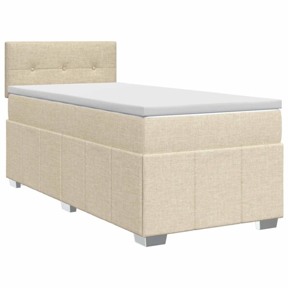 vidaXL Posteľ boxspring s matracom Krémová 80 x 200 cm Látka – Obrázok 2