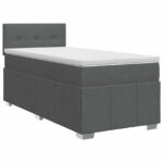 vidaXL Posteľ boxspring s matracom Tmavosivá 90 x 190 cm Látka – Obrázok 2