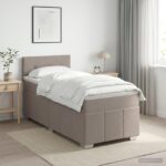 vidaXL Posteľ boxspring s matracom Sivohnedá 100 x 200 cm Látka