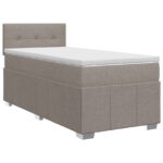 vidaXL Posteľ boxspring s matracom Sivohnedá 100 x 200 cm Látka – Obrázok 2