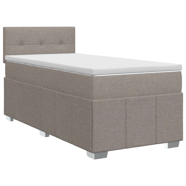 vidaXL Posteľ boxspring s matracom Sivohnedá 100 x 200 cm Látka – Obrázok 2