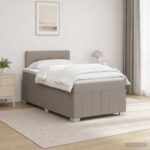 vidaXL Posteľ boxspring s matracom Sivohnedá 120 x 190 cm Látka