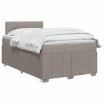 vidaXL Posteľ boxspring s matracom Sivohnedá 120 x 190 cm Látka – Obrázok 3