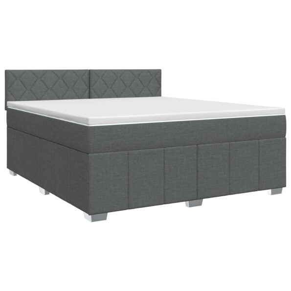 vidaXL Posteľ boxspring s matracom Tmavosivá 140 x 190 cm Látka – Obrázok 2