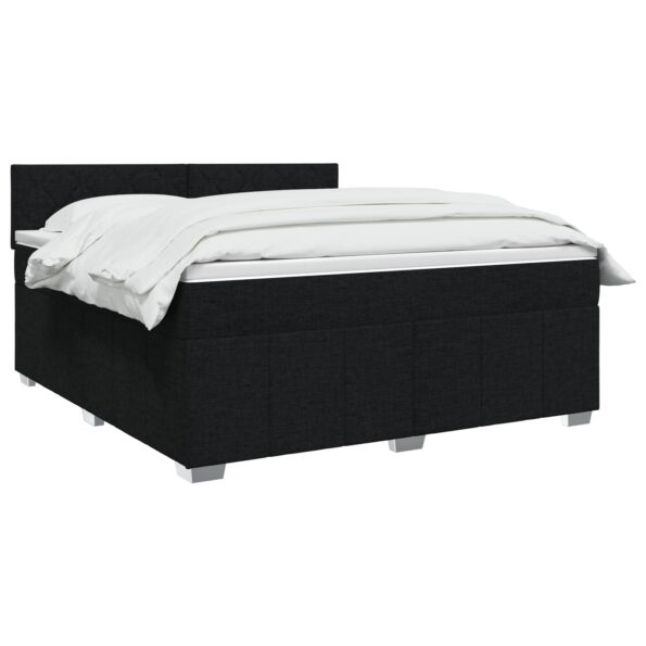 vidaXL Posteľ boxspring s matracom Čierna 140 x 190 cm Látka – Obrázok 3