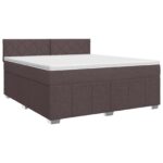 vidaXL Posteľ boxspring s matracom Tmavohnedá 140 x 200 cm Látka – Obrázok 2
