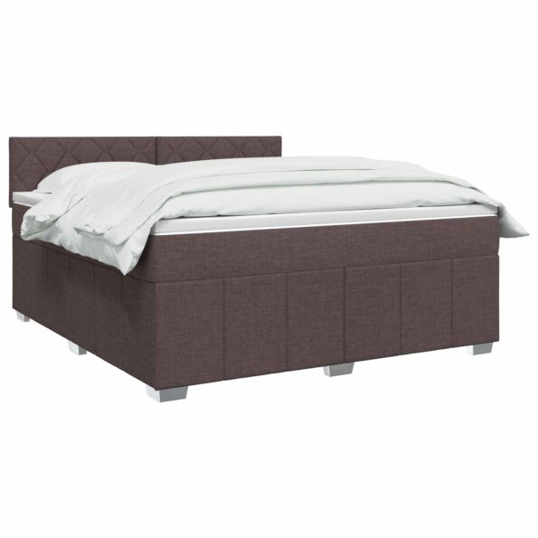 vidaXL Posteľ boxspring s matracom Tmavohnedá 140 x 200 cm Látka – Obrázok 3