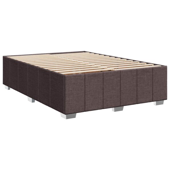 vidaXL Posteľ boxspring s matracom Tmavohnedá 140 x 200 cm Látka – Obrázok 5