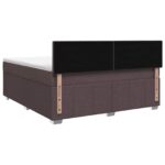 vidaXL Posteľ boxspring s matracom Tmavohnedá 140 x 200 cm Látka – Obrázok 8