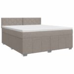 vidaXL Posteľ boxspring s matracom Sivohnedá 140 x 200 cm Látka – Obrázok 2